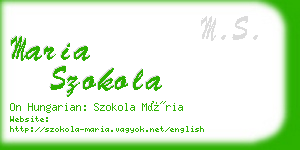 maria szokola business card